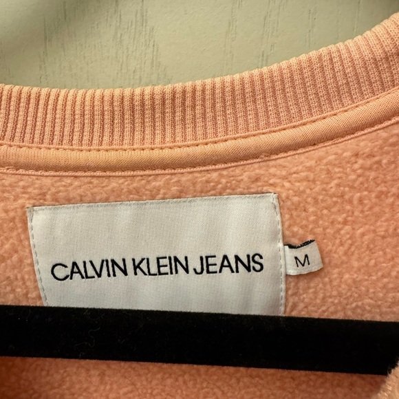 Pink Coral Calvin Klein Jeans Sweatshirt Size M - Picture 2 of 7